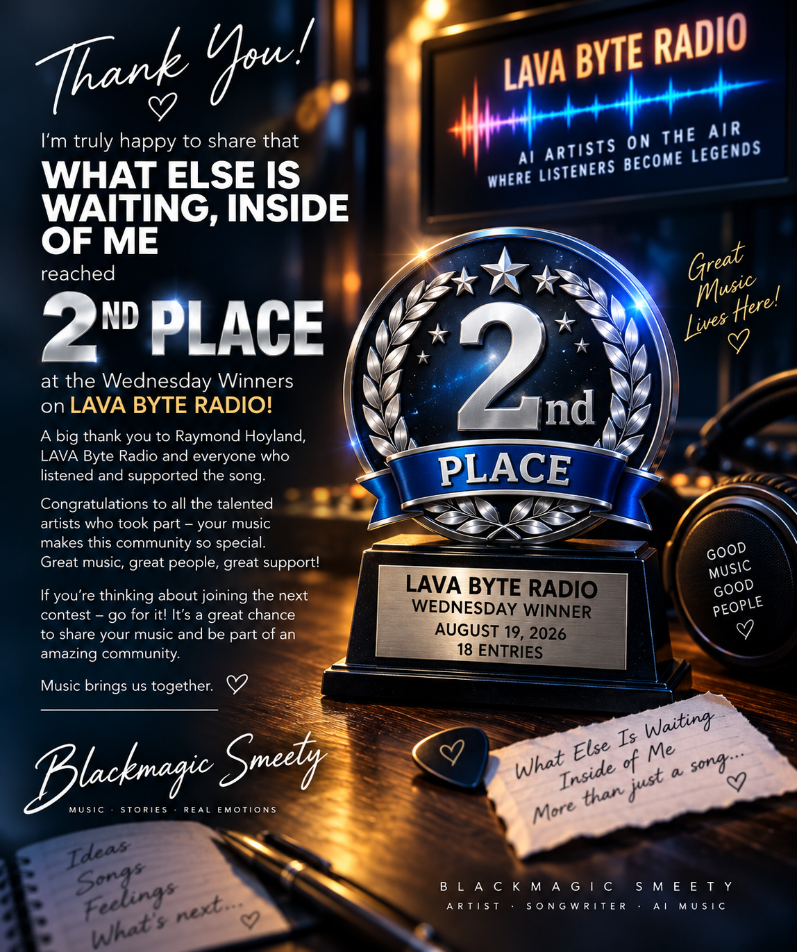 What Else Is Waiting, Inside of Me – 2. Platz bei Lava Byte Radio
